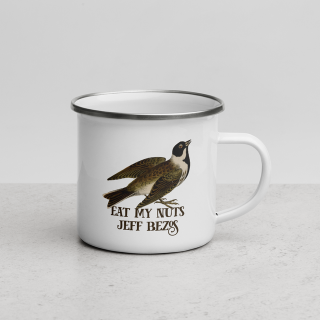 Eat My Nuts Jeff Bezos Enamel Mug