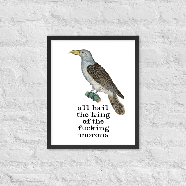 All Hail The King Of The Fucking Morons Framed Poster