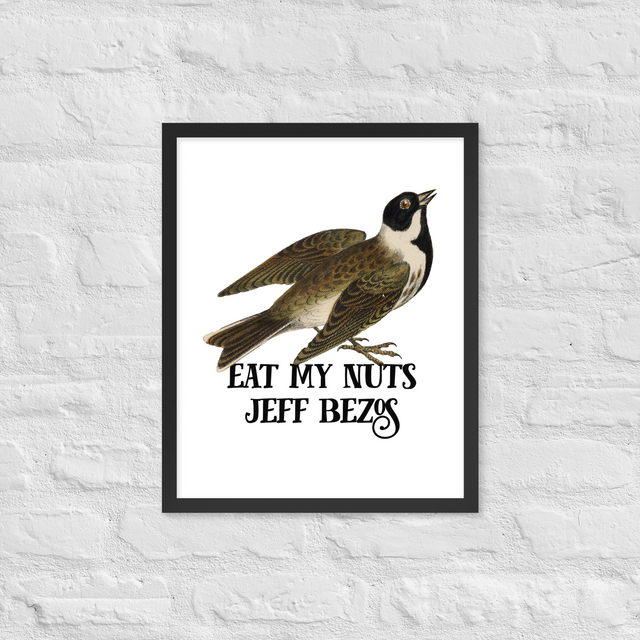 Eat My Nuts Jeff Bezos Framed Poster