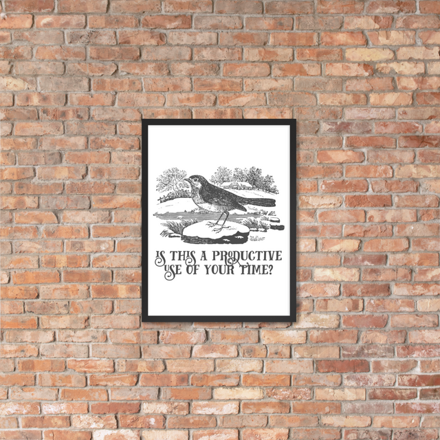 Is This A Productive Use Of Your Time? Framed Poster